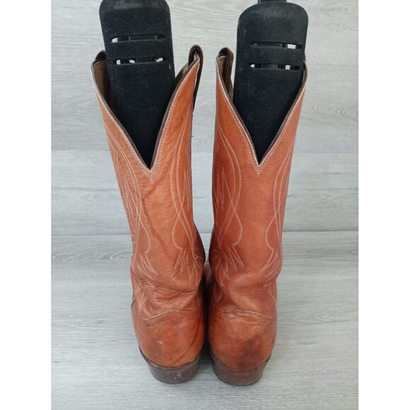 Justin 2497 Men's 10D Brown Leather Western Cowboy Boots USA Made Classic Rodeo - Picture 3 of 10